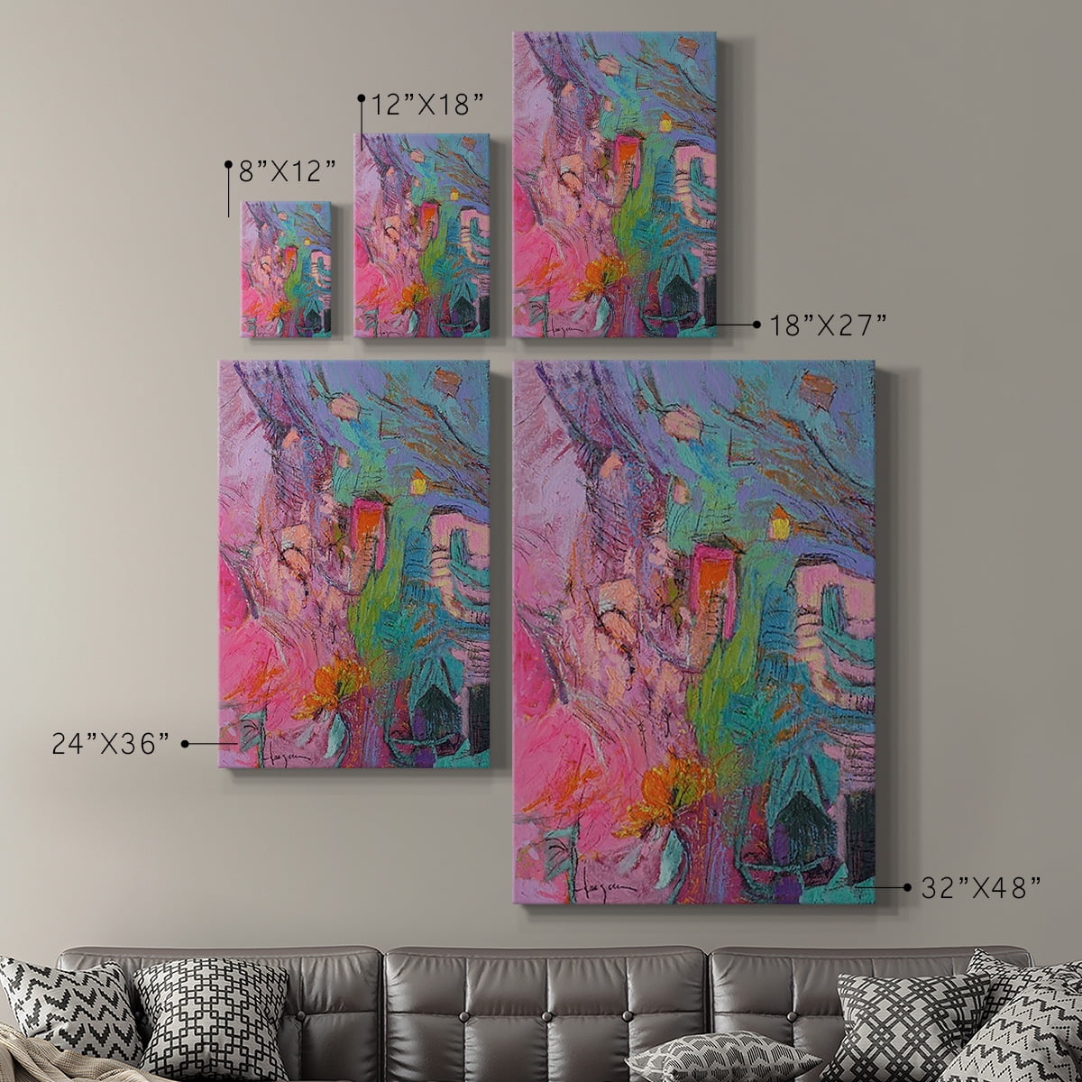 My Pink House Premium Gallery Wrapped Canvas - Ready to Hang