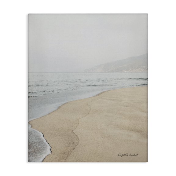 Stupell Industries Coastal Foggy Sky Beach Shoreline Landscape Illustration Canvas Art, 16 x 20, by Elizabeth Urquhart
