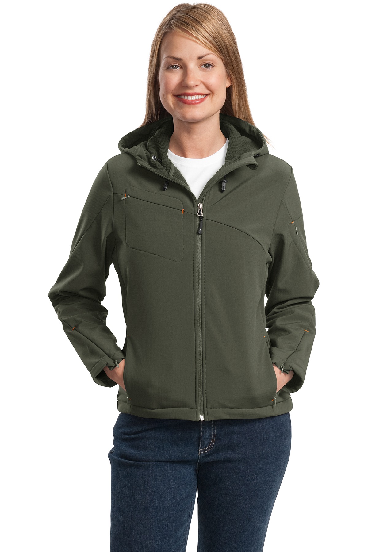 Textured Hooded Soft Shell Jacket - image 1 of 1