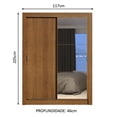 thumbnail image 3 of Ropero Closet Madesa Dallas Plus 2 Puertas Corredizas con Espejo 4 Cajones Marrón, 3 of 5