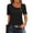 Black, variant on Generic Womens Short Sleeve Summer Shirts Square Neck Button Blouse Dressy Casual Asymmetrical Tunic Tops