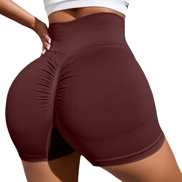 Pantalones cortos de entrenamiento para mujer con efecto lifting - Pantalones cortos sin costuras con entrepierna de 3,6/4,5/6 pulgadas - Ropa de gimnasio con cintura baja acanalada y transpirable