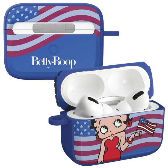 Betty Boop Red White & Boop HDX Case Cover Compatible with Apple AirPods Pro 1 & 2 (Stars & Stripes) by Affinity Bands
