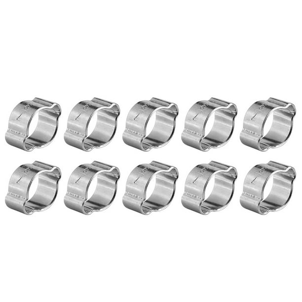 Abrazadera De Manguera, 10 Unidades Abrazadera De Manguera De Dos Orejas De Hierro Galvanizado, Tubo De Gasolina De 5-23mm Para Tubería De Gas Doméstica, Tanque De Tubo De Agua(7-9Mm)