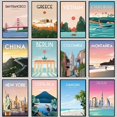 thumbnail image 2 of Pósteres de ciudades de viajes por el mundo Visita París/México/Nueva York Impresiones retro Entusiastas del turismo Decoración de la habitación del hogar vintage Cuadros de pared, 2 of 5