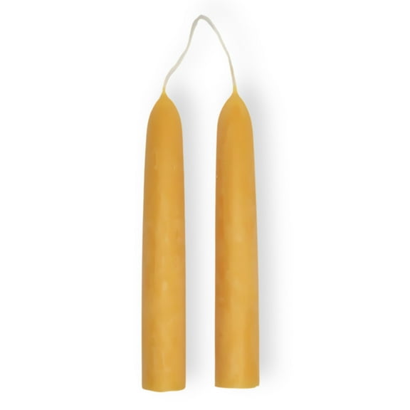 Beeswax Rounded Top Taper Candle Pair