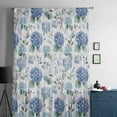 thumbnail image 5 of Blue Spring Floral Semi Sheer Curtains Drapes for Living Room, Bedroom, French Doors Window 45 Inches Long, Watercolor Botanical Elegant Rod Pocket Chiffon Curtain Drapery Voile Draperies Panel, 5 of 6