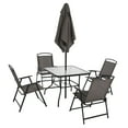 thumbnail image 5 of Mainstays Albany Lane 6-Piece Steel Outdoor Patio Dining Set with Umbrella, Gray, 5 of 13