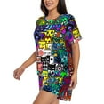 thumbnail image 2 of Lsque Geometry Dash Women's Short-Sleeved Pajama Set - 2 Piece Soft and Lightweight Sleepwear Set-4X-Large, 2 of 9