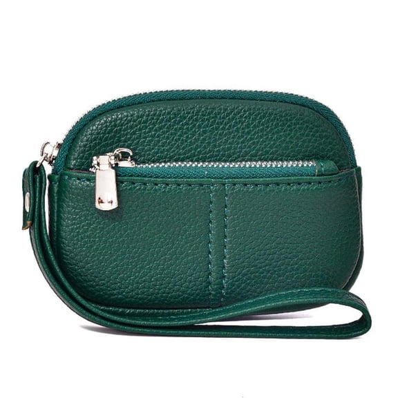 Credit Card Holder,Leather Wristlet Clutch Wallet Purse Zippers Keychain Wallet