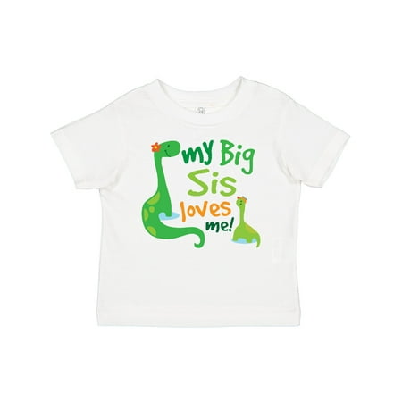 

Inktastic Big Sister Loves Me Boy Dinosaur Brother Gift Toddler Boy Girl T-Shirt