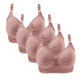 thumbnail image 2 of Bigersell Bras for Women Full-Coverage 4pc V-Neck Wire-Free Bra Support Women Bras Longline Bra Style R-58 Basic Bra Strap Nylon Full-Coverage Bra Feature Everyday Bras Underwear Pink 42, 2 of 2