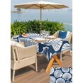 thumbnail image 5 of Outdoor Tablecloth with Umbrella Hole for Patio/Picnic/Party/Camping, Navy Blue Scallop Coastal Waterproof Table Cloth Rectangle Table Cover Washable, Summer Beach Nautical (52"x 70"), 5 of 9