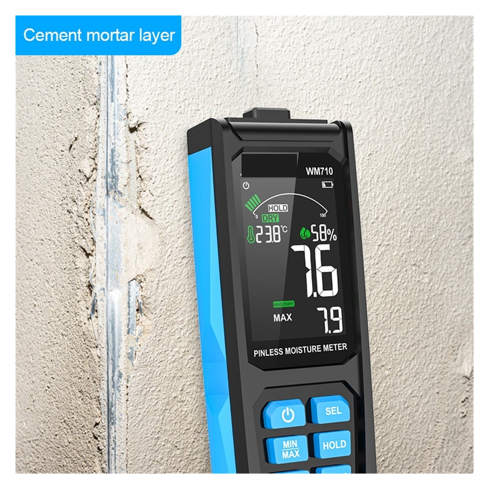 Inductive Wood Timber Moisture Meter Non-destructive Hygrometer Analog Dual Display Ambient Humidity Timber Damp Detector ,Wide Applications