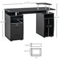 thumbnail image 4 of Bureau d'Ordinateur de Bureau, Table de Travail de Bureau avec Plateau Clavier, Noir, 4 of 8