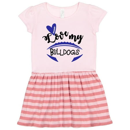 

Inktastic Love My Bulldogs Football Gift Toddler Girl Dress