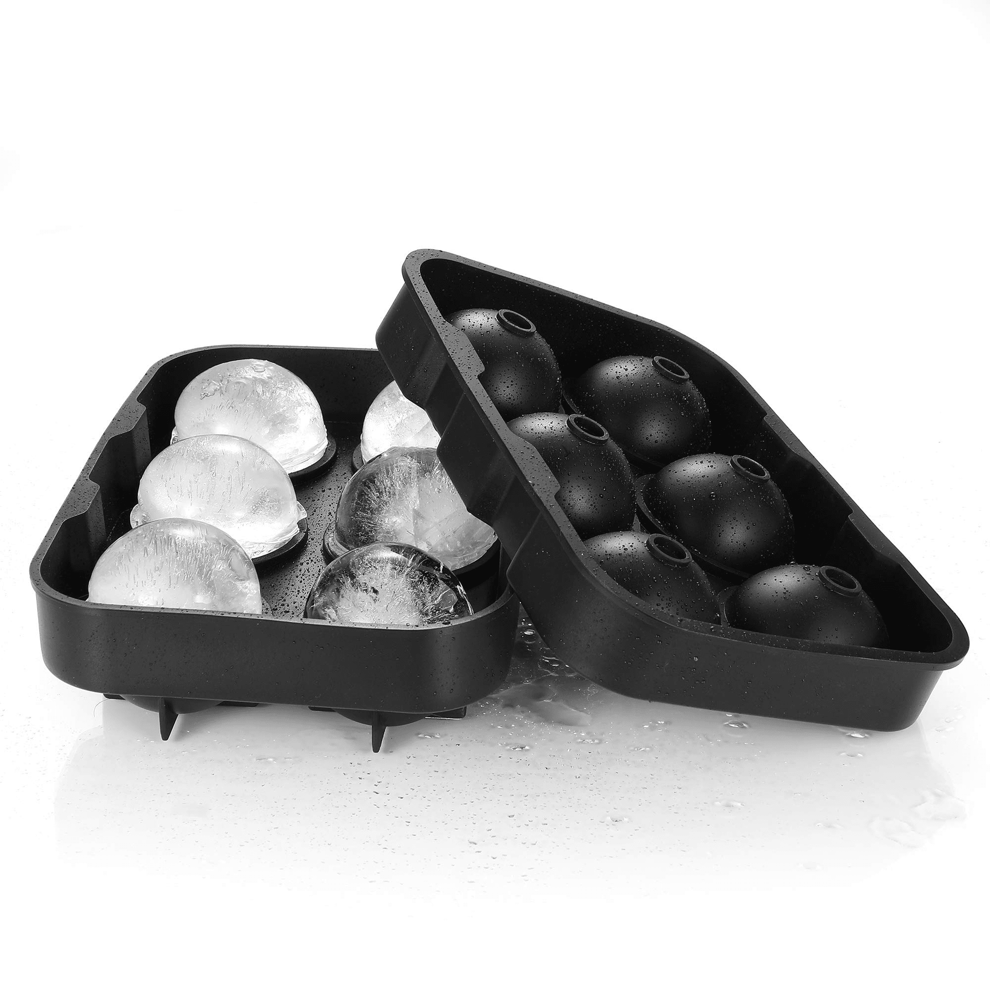 Deago Ice Cube Trays, Diamond Shaped Fun Ice Cube Molds Silicone Flexible  Ice Maker for Chilling Whiskey Cocktails (1 Set Black) 