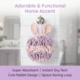 thumbnail image 6 of REGALWOVEN 1 Pc Fluffy Chenille Ball Hand Towels with Hanging Loops Rabbit Shape Quick Drying Soft Absorbent Purple 7" x 7", 6 of 6
