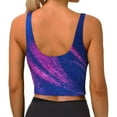 thumbnail image 3 of Lsque Neon Gradient Blue Printed Women'S Sports Bra, Compression, Moisture Wicking, High-Impact Sports Bra For Women,Supportive sports bra-Medium, 3 of 9