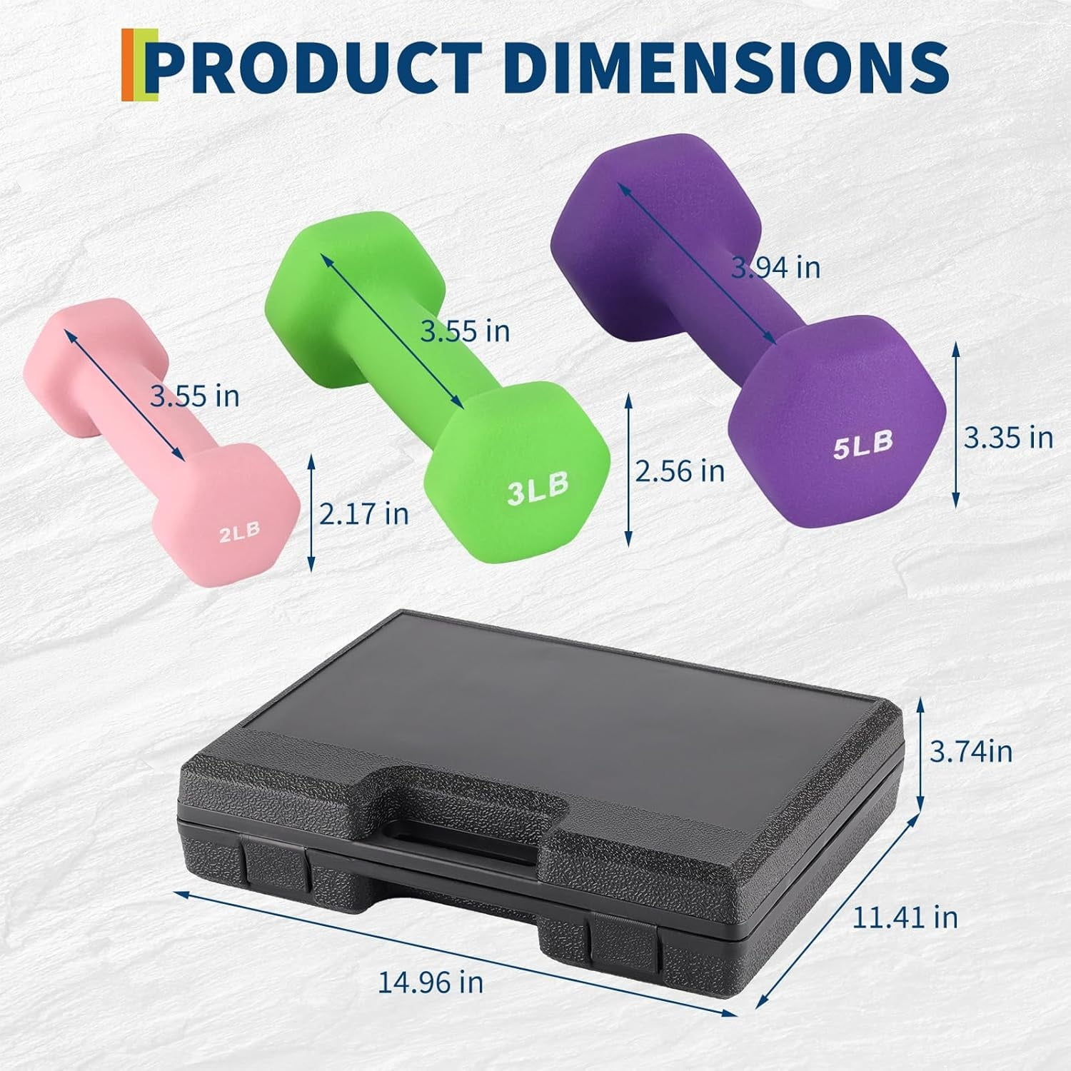 Home Gym Dumbbell Hand Weights for Women, Neoprene Hexagon Non-Slip Weights Dumbbell Set