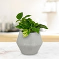 thumbnail image 3 of 7008875 PLANTER RENA DARK GRY 8"" Trendspot Rena 8 in. D Ceramic Planter Light Gray (Pack of 2), 3 of 4