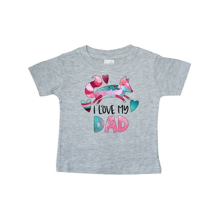 

Inktastic I Love My Dad Pink and Blue Fox with Hearts Gift Baby Boy or Baby Girl T-Shirt
