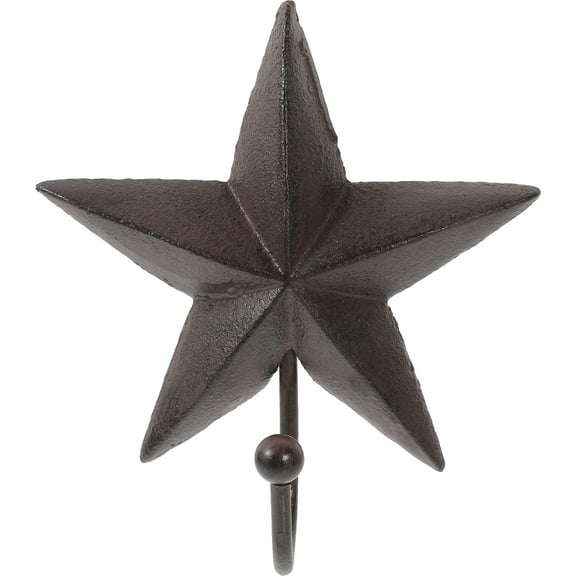 Vintage Cast Iron Star Wall Hooks for Hanging Clothes Towels Hats Keys - Decorative Shelf Rack Holder