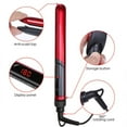 thumbnail image 2 of Heating Flat Iron Hair Straightener 2 In 1 Curler Professional Temperature Adjustment Curling Straightening With LED Digital Red, 2 of 4