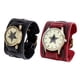 thumbnail image 1 of Reloj de pulsera con cinturón ancho, estilo punk, esfera grande, brazalete de regalo de hip hop, reloj de pulsera para bodas, aniversarios, cumpleaños, negocios informales. negro rojo, 1 of 9