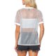 thumbnail image 3 of INSPIRAR CHIC Camiseta de Malla para Mujeres, Cubierta de Fiesta, Manga Corta, Transparente, Tops Sheer M Plata Blanca, 3 of 6