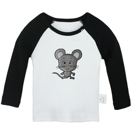 

Little Baby Cute T shirt For Baby Newborn Babies Animal Mouse T-shirts Infant Tops 0-24M Kids Graphic Tees Clothing (Long Black Raglan T-shirt 12-18 Months)
