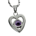 thumbnail image 5 of Stainless steel Womens Pendant, Mother and Daughter Crystal Heart Necklace (Purple), 5 of 6