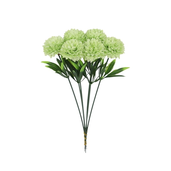 1 Pcs Dandelion Artificial Flowers, 1 Bouquet 6 Heads Fake Kiku Flowers, Cloth Crochet Chrysanthemum Flowers Fake Artificial Flowers Bouquet for Centerpiece Table Wedding Party Home Decor(Green)