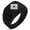 Black, variant on Stainless Steel Miyoshi Samurai Crest Geometric Pattern Step-Down Biker Style Polished Ring
