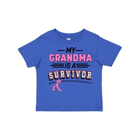 

Inktastic My Grandma is a Survivor Breast Cancer Awareness Boys or Girls Toddler T-Shirt