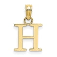 thumbnail image 2 of Auriga 10k Yellow Gold Solid Block Letter H Initial Pendant for Women(L- 8.85 mm, W- 9.35 mm), 2 of 6