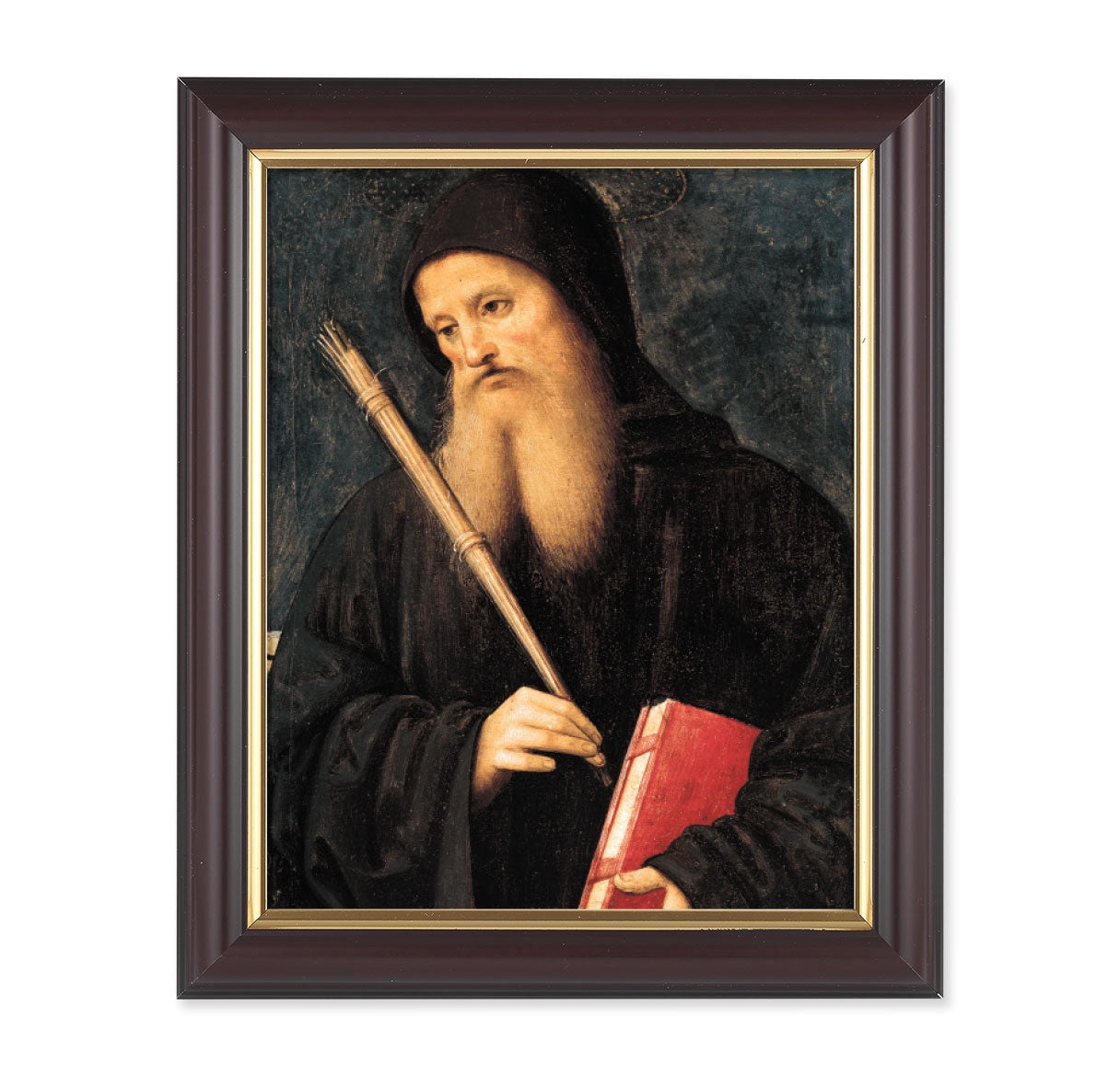 St. Benedict Picture Framed Wall Art Decor Medium, Classic Fluted Dark ...