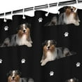 thumbnail image 3 of Australian Shepherd Dog and Footprints Shower Curtain 72"x72" ,Bathroom Decorative Shower Curtains Set with 12 Hooks,Modern Waterproof Washable Shower Curtain, 3 of 6