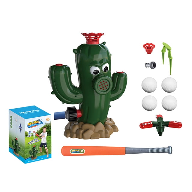 Aspersor de agua tipo cactus juguete de béisbol juego acuático de verano para niños juego al aire libre