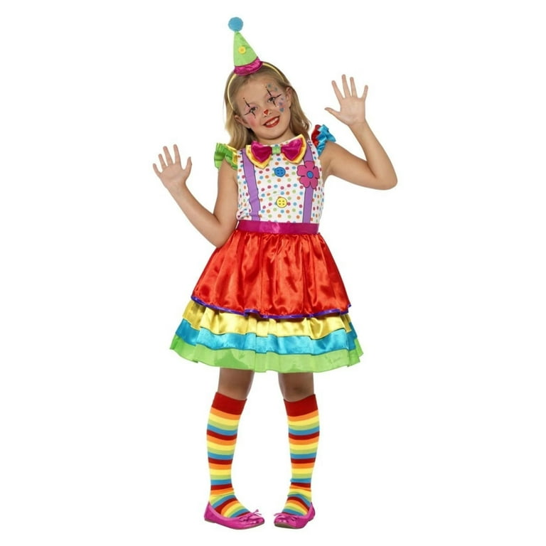 Clown Girl Deluxe Costume Kids Rainbow Clown Girl Deluxe Costume Kids Rainbow