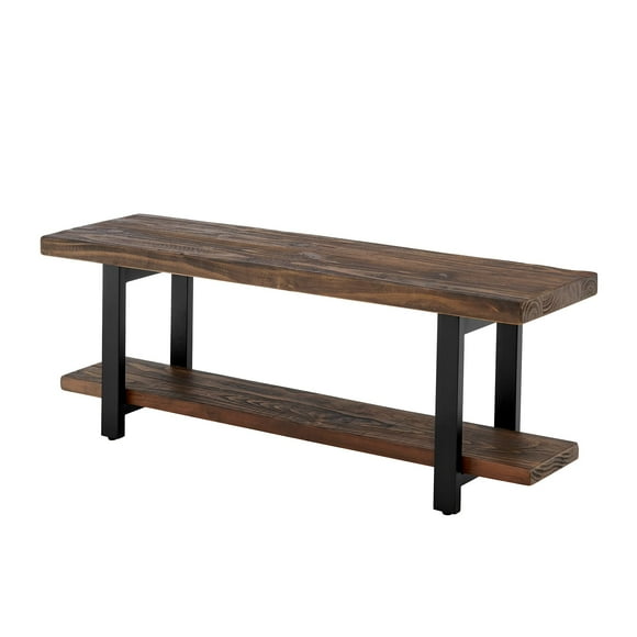 Alaterre Banc en Bois Récupéré Sonoma avec Tablette Ouverte Brun Naturel -