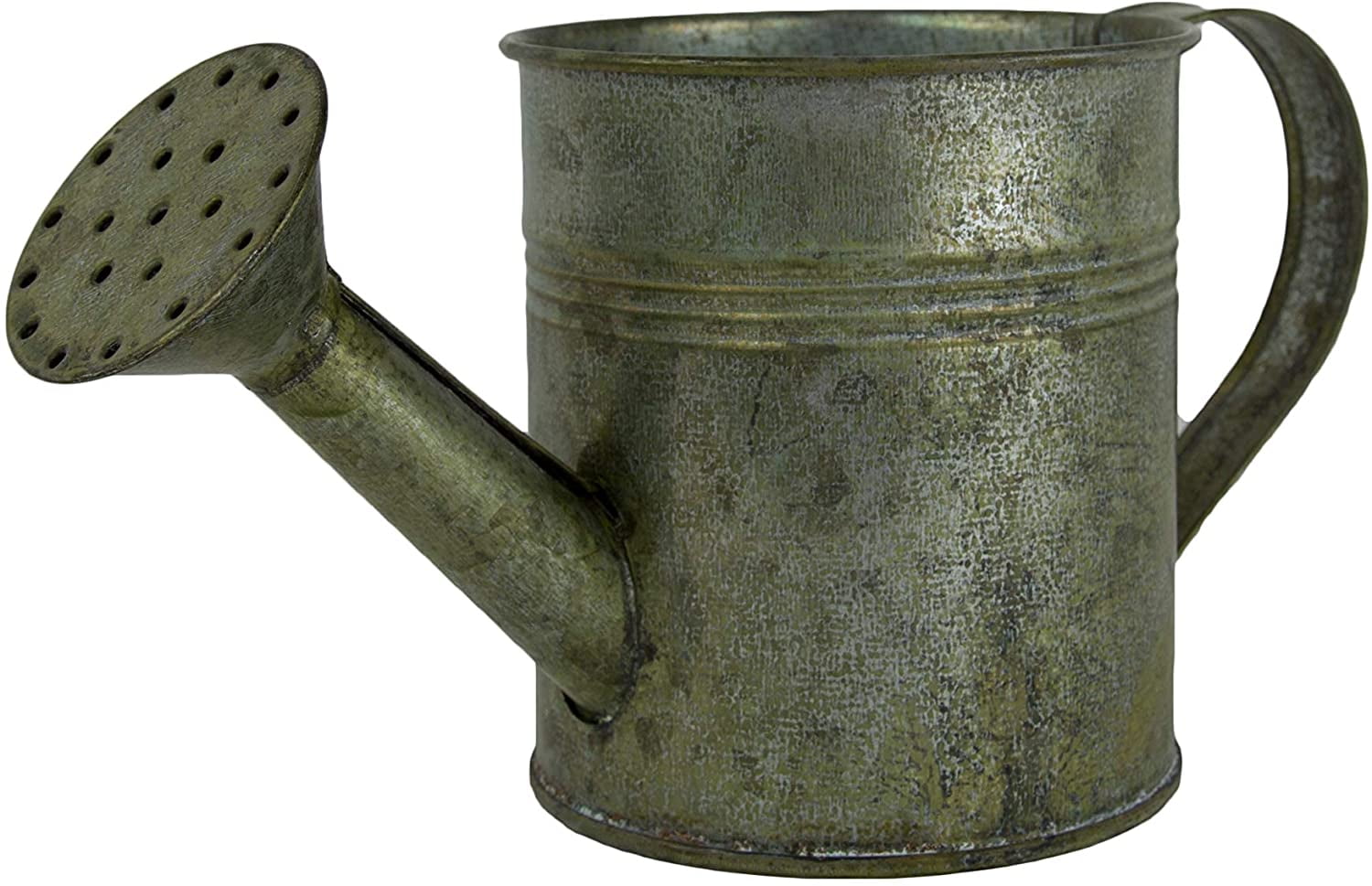 Tin Watering Can in Antique Gray for Rustic Yard Decorations, Crafting