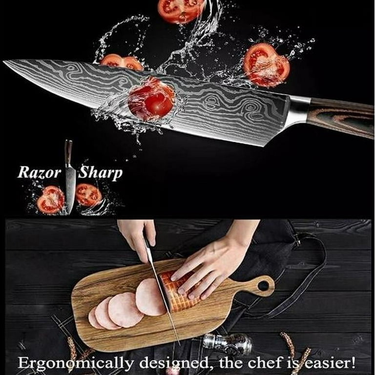  kyoryuger Fish Scale Knife Kitchen Knives Japanese Chef Knife  Pro Kitchen Knife 8 Inch Chef's Knives High Carbon Stainless Steel Sharp  Paring Knife with Ergonomic Handle, Useful Kitchen Gadgets: Home 