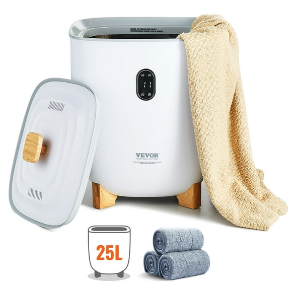 VEVOR Towel Warmer 25L, Towel Warmer Bucket with 2 Heating Modes, 20/40/60/90 Min Auto Shut Off, Bottom Heating Columns, LED Screen, Large Towel Warmer for Bathroom, Spa, Bathrobe, Blanket & Pajama