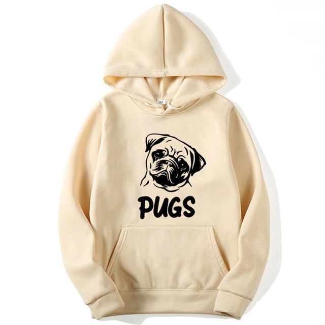 Chandail Imprimé Hip hop pug pour Hommes et Femmes (Beige, m)