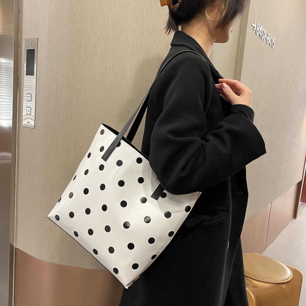 Lightweight Satchel Bag In Lovely Polka Dot With Adjustable Shoulder Strap 