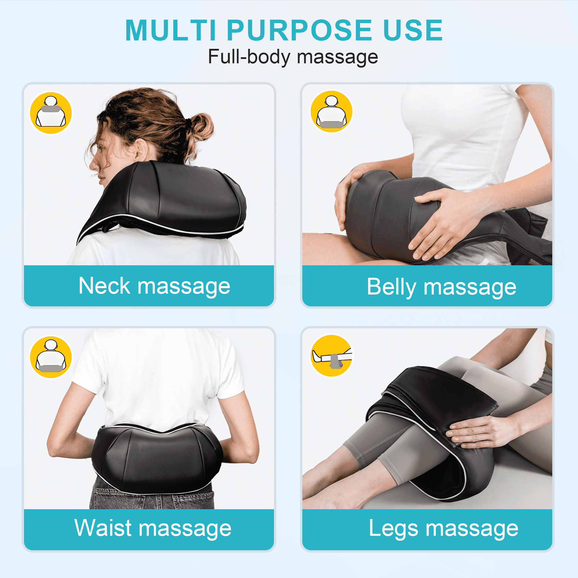 ALLJOY Shiatsu Shoulder Neck Massager with Heating, Deep Tissue 3D Kneading Massager, Use at Home, Car, Office (Black)