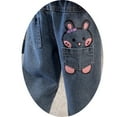 thumbnail image 4 of Toddler Straight Jeans Cute Heart Distressed Bottom Denim Pants Baby Girls Elastic Waist Pull on Jeans with Pockets, 4 of 4