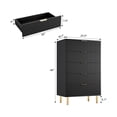 thumbnail image 2 of Modern 5 Drawer Dresser for Bedroom with Gold Handle and Large Drawer, Wood Double Chest of Drawers and Storage Organizer for Living Room, Hallway, Entryway, 2 of 6
