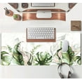 thumbnail image 4 of Green Tropical Leaves Desk Mat XL Large Gaming Mouse Pad Green Sage Plant Laptop Keyboard Mouse Mat Office Supplies Desk Decor Accessories for Women, Desk Mats Pads on top of Desks, 31.5x11.8 in, 4 of 6